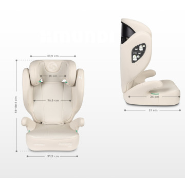 Dětská autosedačka Breezy 2 v 1, 100–150 cm, šedá