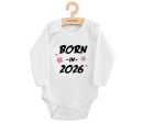 Dětské body s potiskem New Baby BORN IN 2026 pink