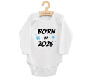 Dětské body s potiskem New Baby BORN IN 2026 blue