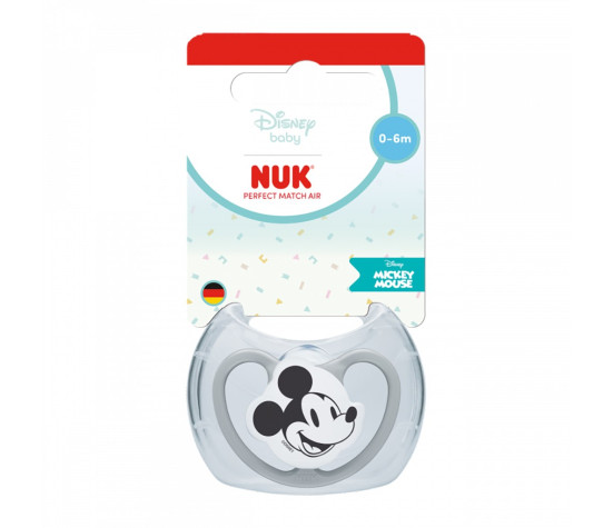 Dudlík NUK Perfect Match Air Disney Mickey Mouse 0-6 měsíců grey