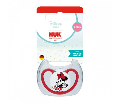 Dudlík NUK Perfect Match Air Disney Mickey Mouse 6-18 měsíců red