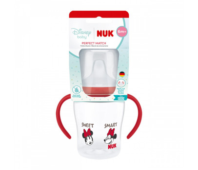 Kojenecká láhev NUK Perfect Match na učení DISNEY Minnie red 150 ml