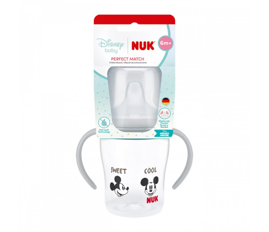 Kojenecká láhev NUK Perfect Match na učení DISNEY Minnie grey 150 ml