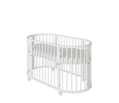 Dětská rostoucí postýlka 3v1 oválná + matrace New Baby bílá