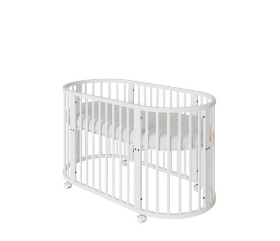 Dětská rostoucí postýlka 3v1 oválná + matrace New Baby bílá