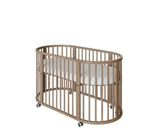 Dětská rostoucí postýlka 3v1 oválná + matrace New Baby ořechová