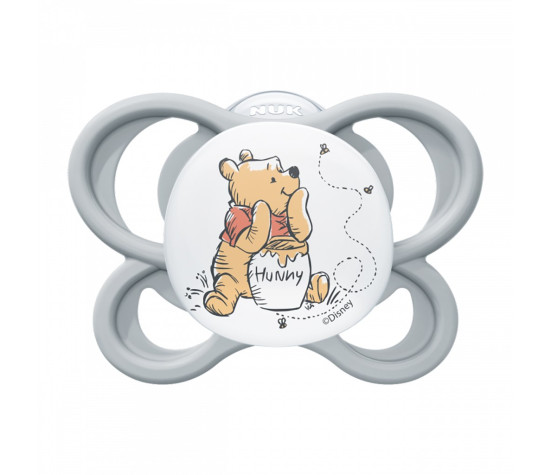 Dudlík NUK Perfect Match Air Disney Medvídek Pú 0-6 měsíců grey