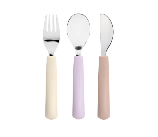 LÄSSIG Cutlery with Silicone Handle 3pcs Tiny Team cat
