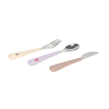 LÄSSIG Cutlery with Silicone Handle 3pcs Tiny Team cat
