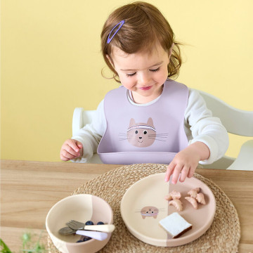 LÄSSIG Cutlery with Silicone Handle 3pcs Tiny Team cat
