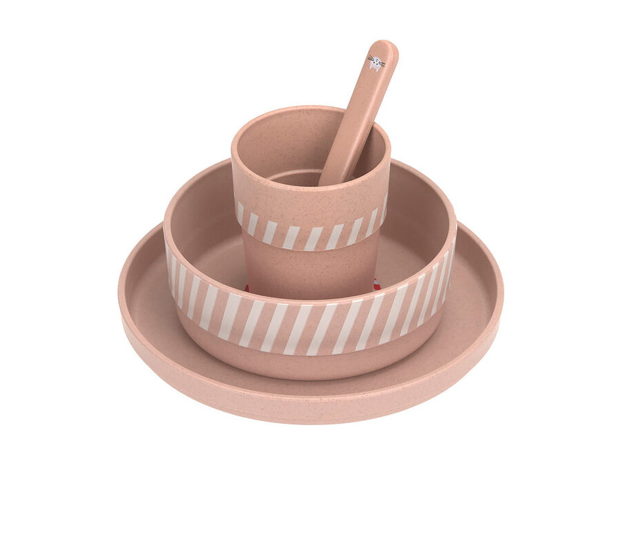 LÄSSIG Dish Set PP/Cellulose Tiny Team cat
