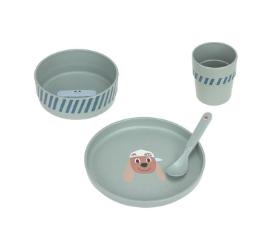 LÄSSIG Dish Set PP/Cellulose Tiny Team dog