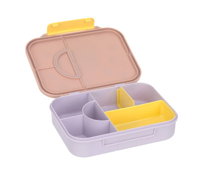 LÄSSIG Lunchbox Bento Pattern Party rose/lilac