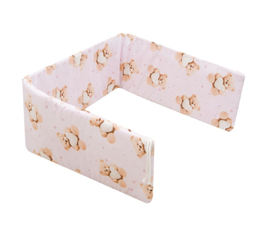 Mantinel do postýlky New Baby Love Teddy Bear pink