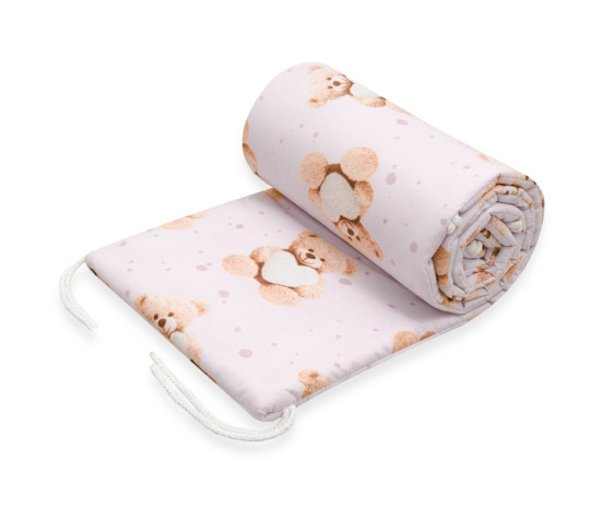 Mantinel do postýlky New Baby Love Teddy Bear pink