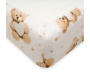 Bavlněné prostěradlo do postýlky New Baby Love Teddy Bear 120x60cm beige