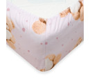 Bavlněné prostěradlo do postýlky New Baby Love Teddy Bear 120x60cm pink