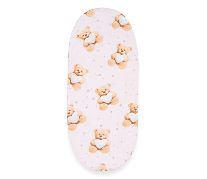 Bavlněné prostěradlo do kočárku New Baby Love Teddy Bear 35x75cm pink