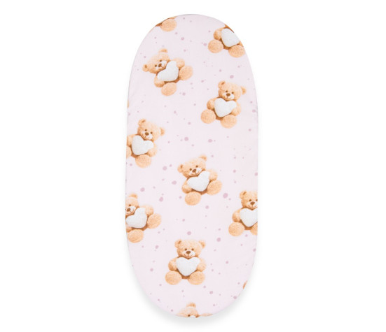 Bavlněné prostěradlo do kočárku New Baby Love Teddy Bear 35x75cm pink