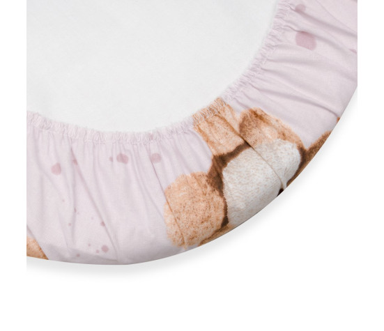 Bavlněné prostěradlo do kočárku New Baby Love Teddy Bear 35x75cm pink