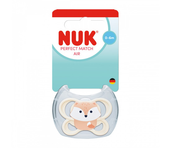 Dudlík NUK Perfect Match Air FOX 0-6m 1ks box