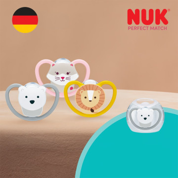 Dudlík NUK Perfect Match Air POLAR BEAR 6-18m 1ks box, Šedá 6-18 m