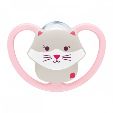Dudlík NUK Perfect Match Air CAT 6-18m 1ks box, Růžová 6-18 m