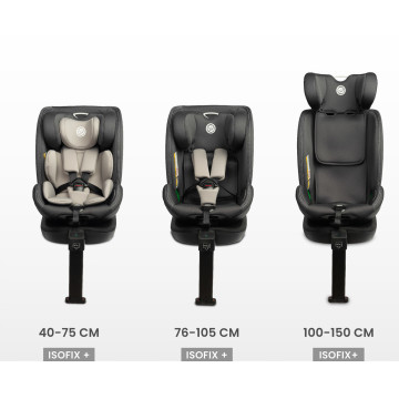Autosedačka do auta i-Size, Caretero Fortis, Isofix 40–150, šedá