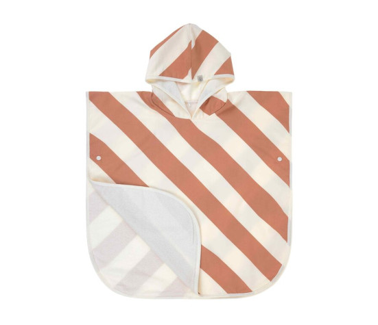 LÄSSIG Beach Poncho stripes clay/sea salt