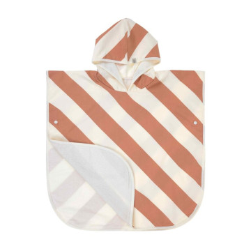 LÄSSIG Beach Poncho stripes clay/sea salt