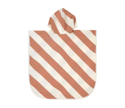 LÄSSIG Beach Poncho stripes clay/sea salt