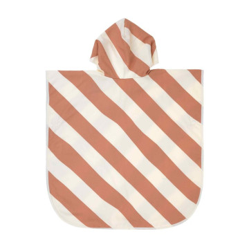 LÄSSIG Beach Poncho stripes clay/sea salt