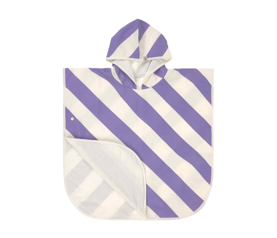 LÄSSIG Beach Poncho stripes purple/sea salt