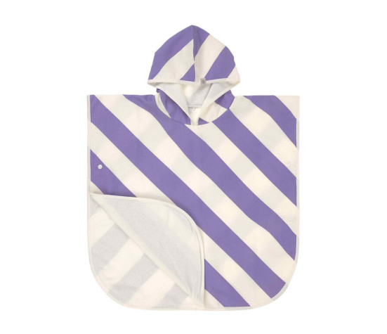 LÄSSIG Beach Poncho stripes purple/sea salt