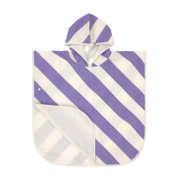 LÄSSIG Beach Poncho stripes purple/sea salt