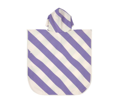 LÄSSIG Beach Poncho stripes purple/sea salt