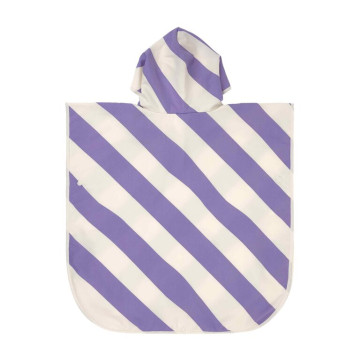 LÄSSIG Beach Poncho stripes purple/sea salt