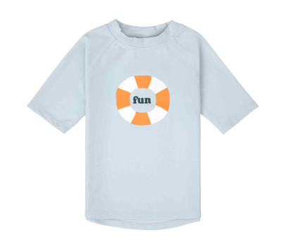 LÄSSIG Short Sleeve Rashguard swim ring illusion blue 13-18mo. size 86