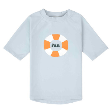 LÄSSIG Short Sleeve Rashguard swim ring illusion blue 13-18mo. size 86