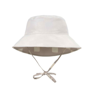 LÄSSIG Sun Protection Bucket Hat checkbo.stone/seasalt 07-12mo.size45-47