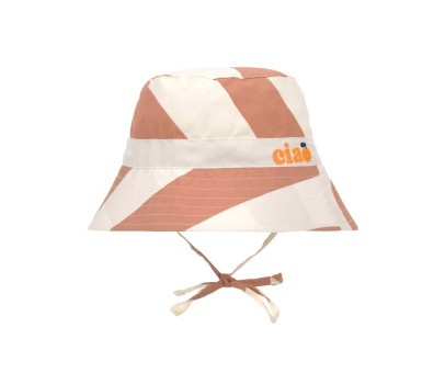 LÄSSIG Sun Protection Fishing Hat strip. clay/seasalt 1-3ye size 48-51