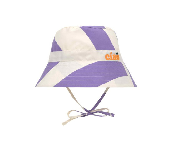 LÄSSIG Sun Protection Fishing Hat strip. purple/seasalt 1-3ye size 48-51