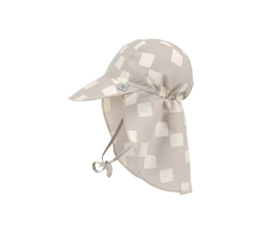 LÄSSIG Sun Protection Flap Hat checkerb.stone/seasalt 07-12mo.size 45/47