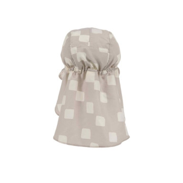 LÄSSIG Sun Protection Flap Hat checkerb.stone/seasalt 07-12mo.size 45/47