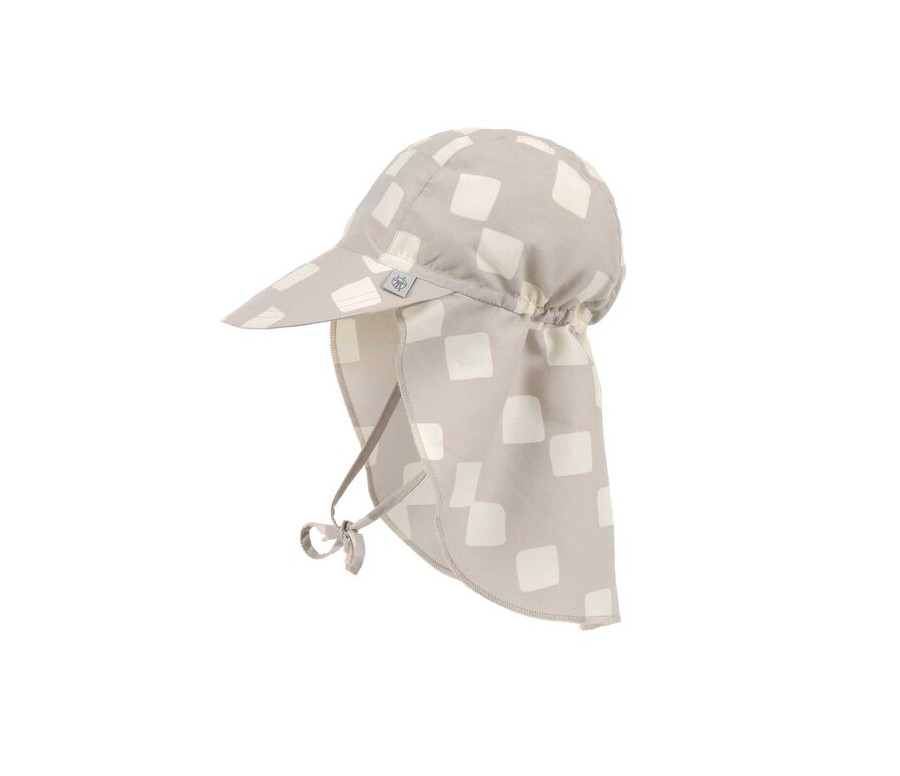 LÄSSIG Sun Protection Flap Hat checkerb.stone/seasalt 1-3 yea.size 48/51