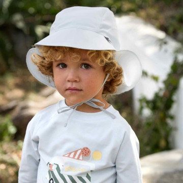 LÄSSIG Sun Protection Flap Hat illusion blue 07-12 mo. size 45/47
