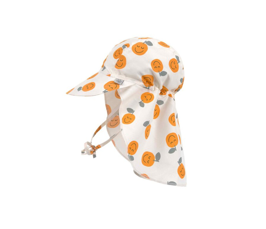 LÄSSIG Sun Protection Flap Hat orange sea salt 07-12mo. size 45/47