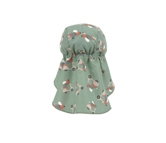 LÄSSIG Sun Protection Flap Hat scooter/dog green 07-12mo. size 45/47