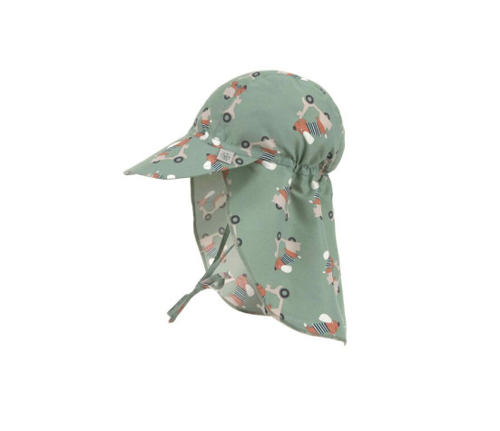 LÄSSIG Sun Protection Flap Hat scooter/dog green 1-3yea. size 48/51