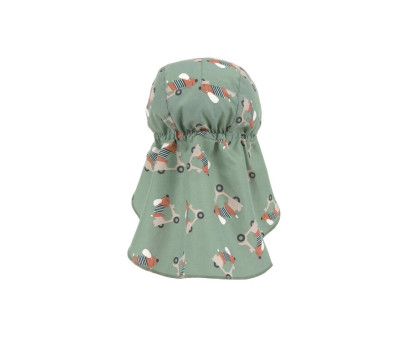 LÄSSIG Sun Protection Flap Hat scooter/dog green 1-3yea. size 48/51